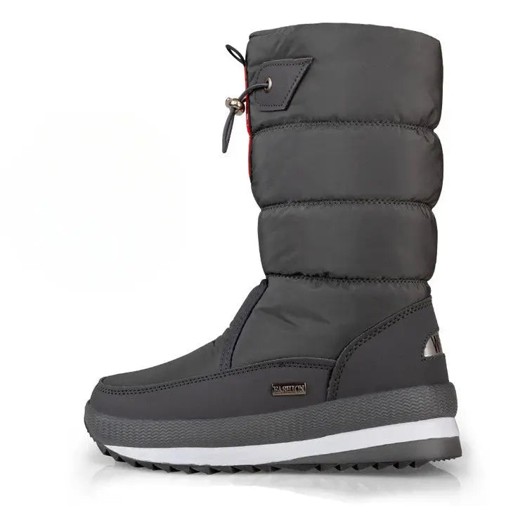 Winter thick women's snow boots Warm Plush Mid-calf Boots Non slip Waterproof  Platform Snow Boot Casual Female White shoes NNOS