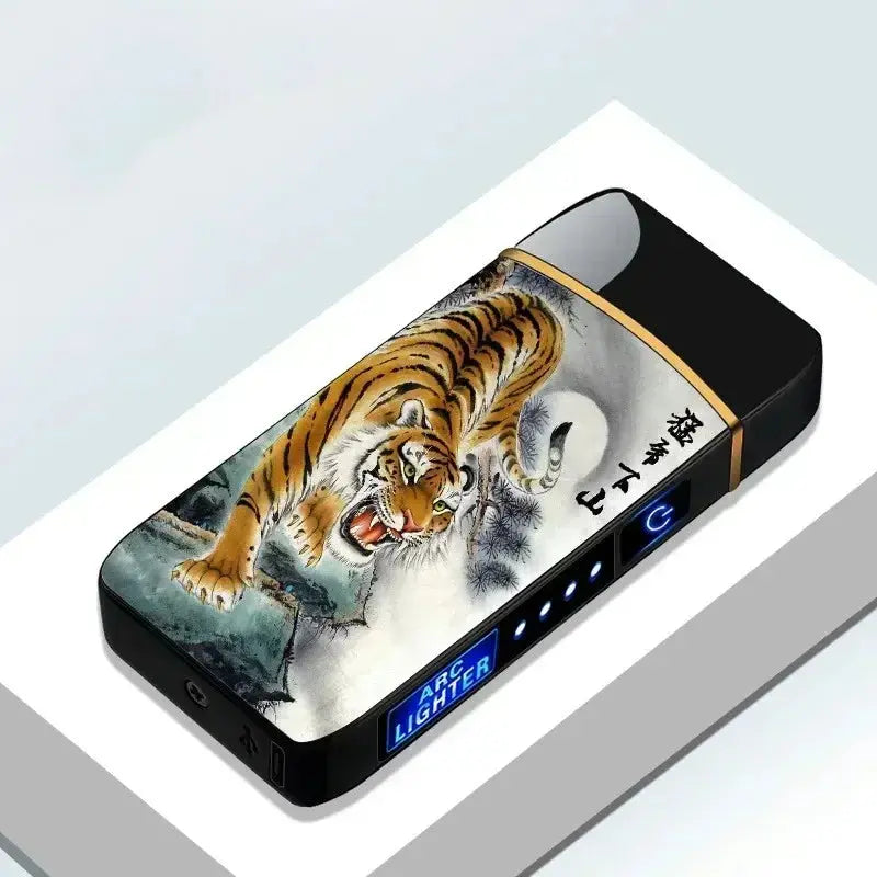 Rechargeable USB Electric Lighter – Windproof Dual Arc Flameless LED NNOS