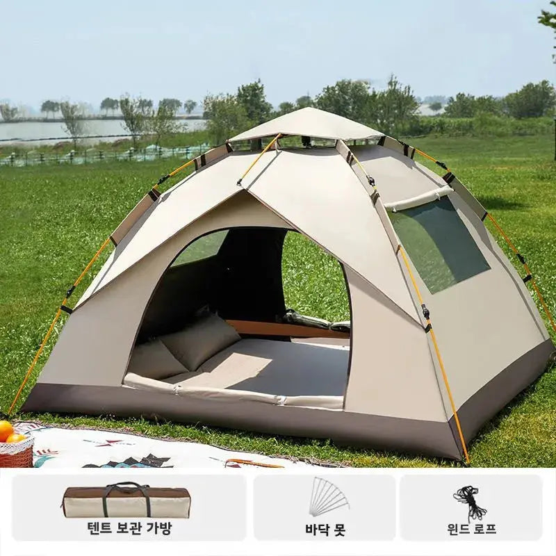 Pop up camping tent with waterproof tarp inflatable gazebo mesh sunshade awning shelter outdoor pole beach canopy  one-touch NNOS