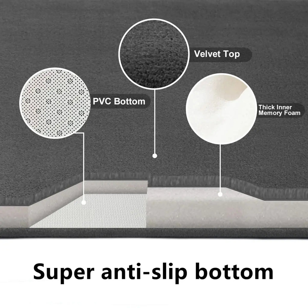 3D Non Slip Bathroom Mat Bath Mats Absorbent Doormat Carpet Cobblestone Embossed Door Floor Mats Machine Washable Quick Drying NNOS