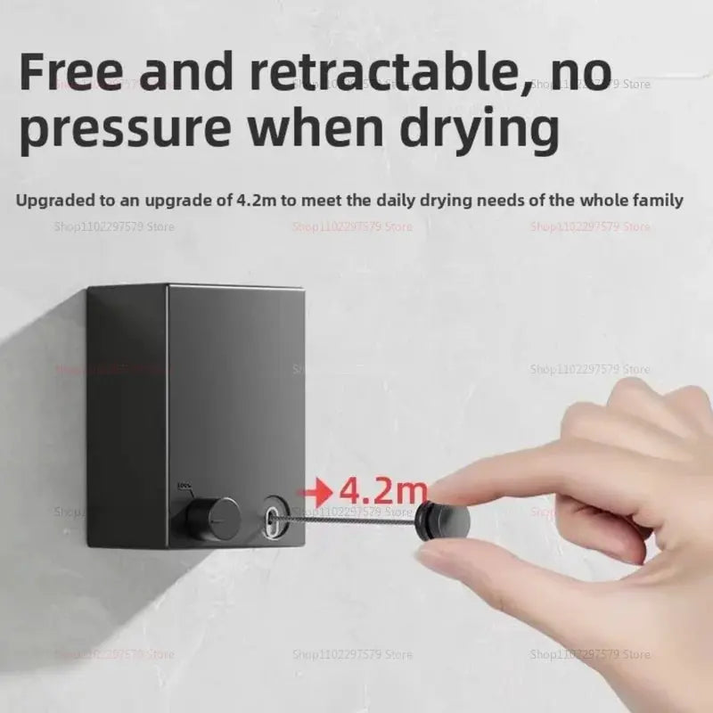 Invisible Clothesline Indoor Without Hole-Punching Shrinkage Wire Clothes Drying Artifact NNOS