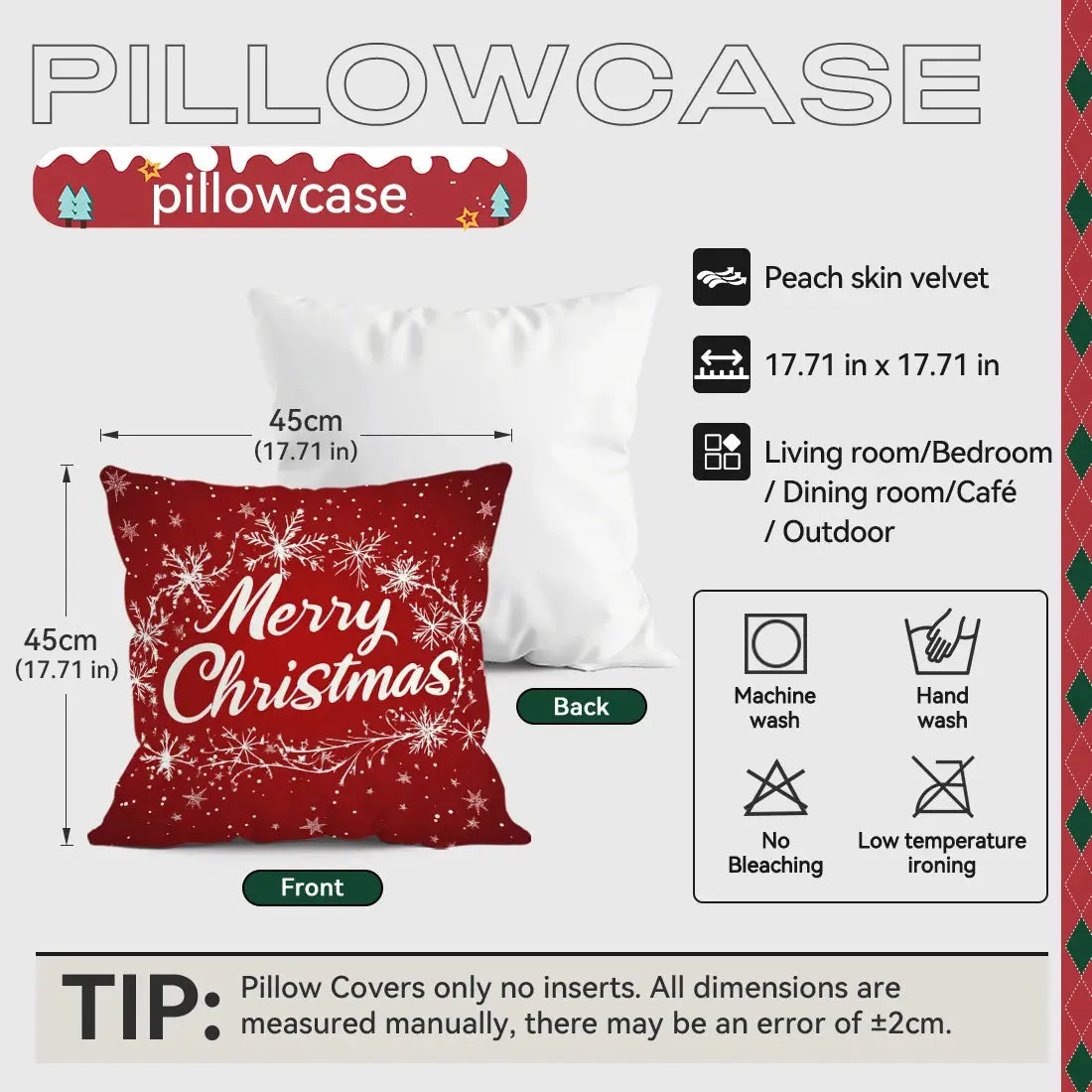 Christmas Snowflakes Cushions Pillowcase Polyester Cushion Cover Throw Pillow Sofa Decoration Pillowcover Home Decor NNOS