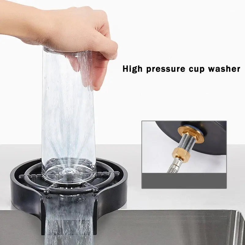 Household High Pressure Cup Washer Coffee Bar ABS Automatic Flushing Push Cup Washer Kitchen Coffee Accessories NNOS