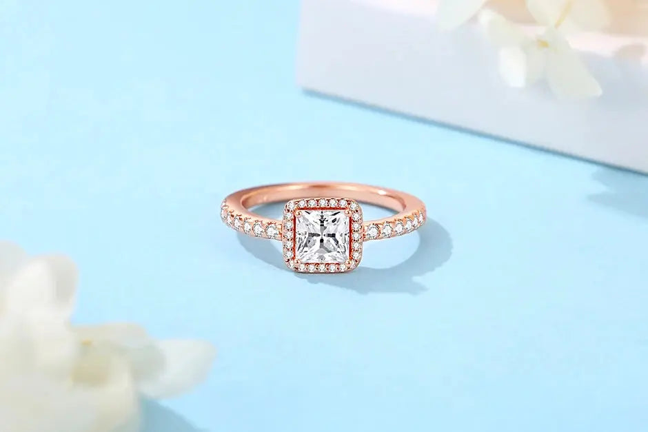 925 Sterling Silver Infinity Heart Ring – Rose Gold Crystal Engagement & Wedding Jewelry for Women NNOS