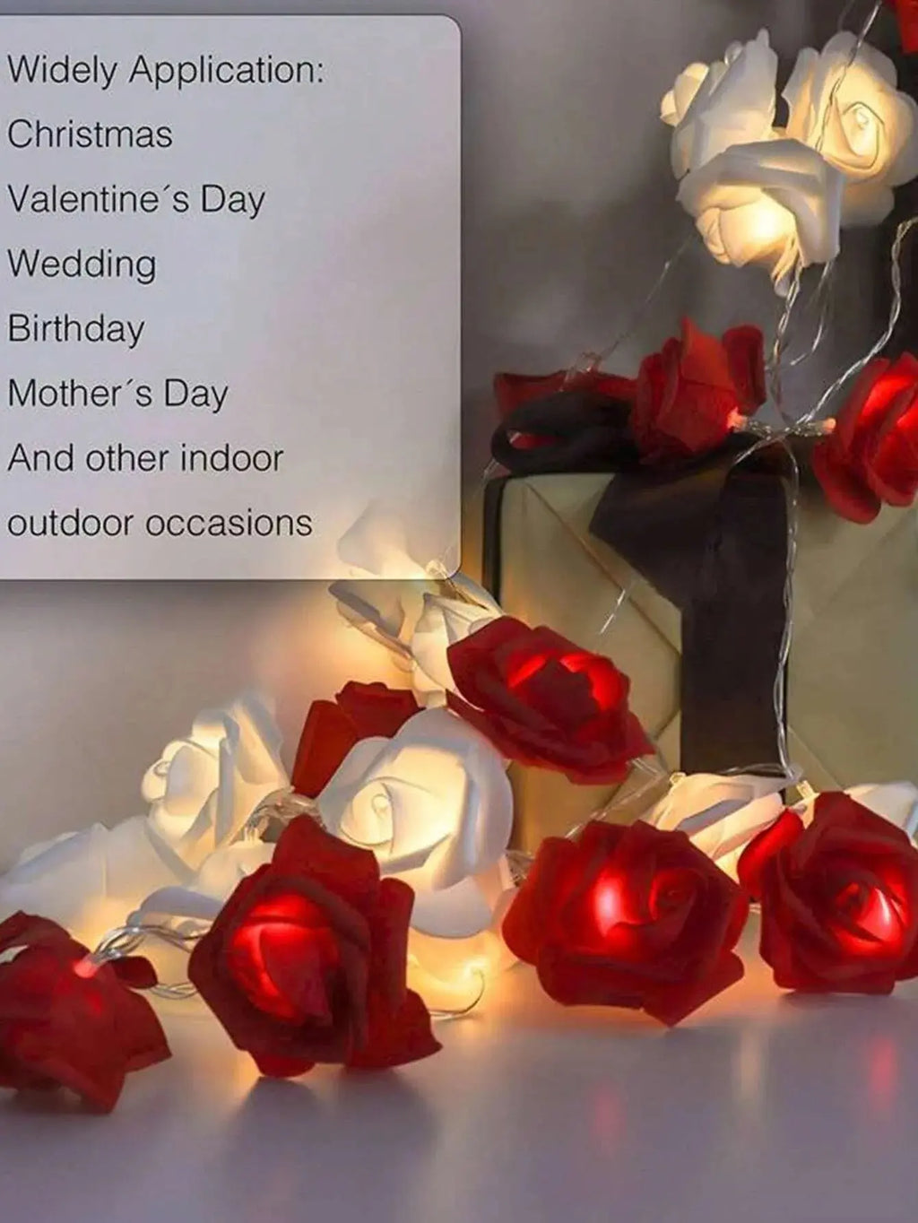 2M Rose Flower LED Fairy Lights – Romantic Garland for Wedding & Party NNOS