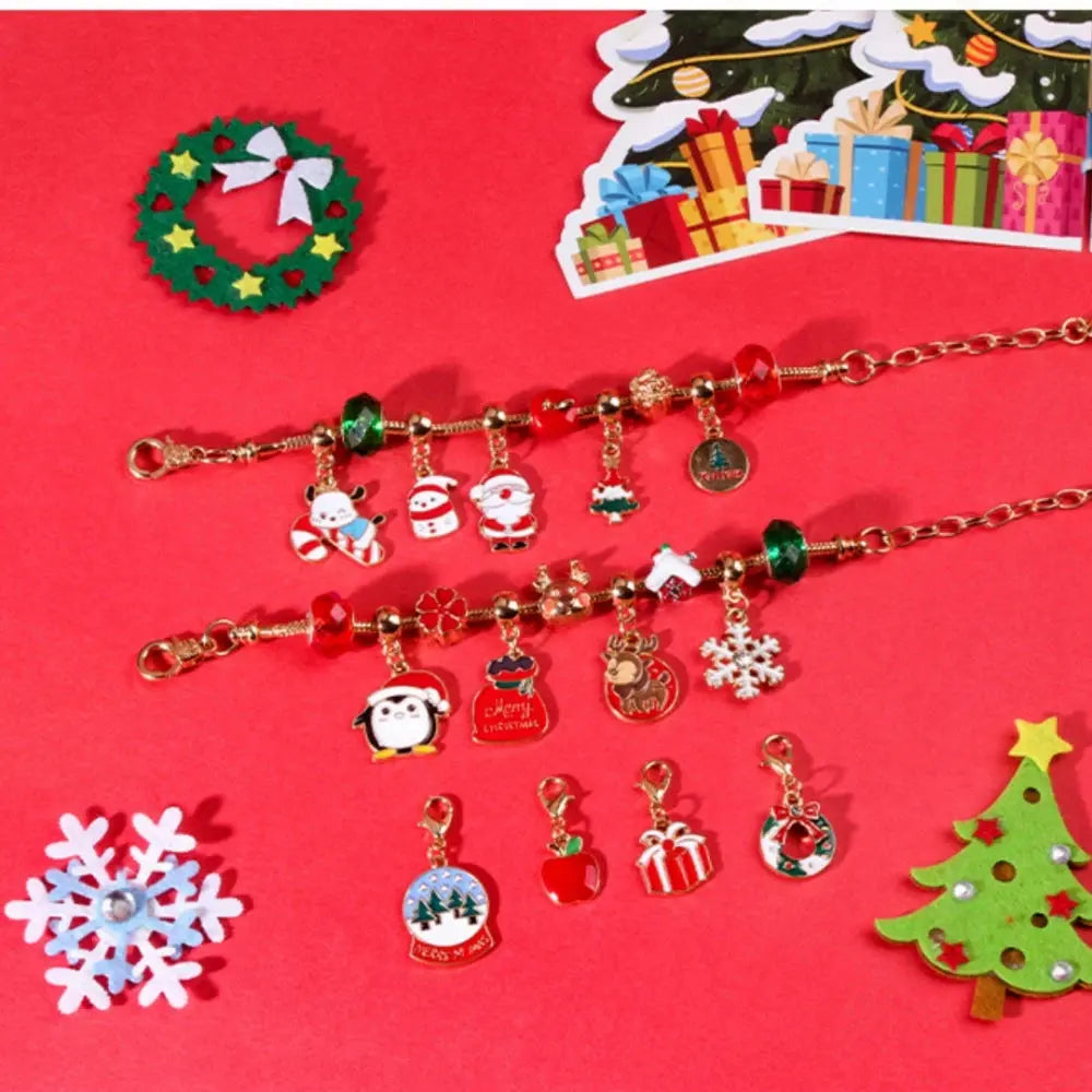 1 Set of Cute Christmas Countdown DIY Bracelet Set ， Christmas New Year Birthday Party Wedding Spring Festival Gifts Gift Filler NNOS