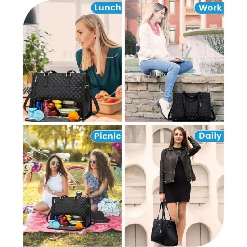 Multifunctional 2In1 Cooler Lunch Bags Insulated Handbag for Women Men Large Capacity Travel Picnic Lunch Box Food Delivery Bag NNOS