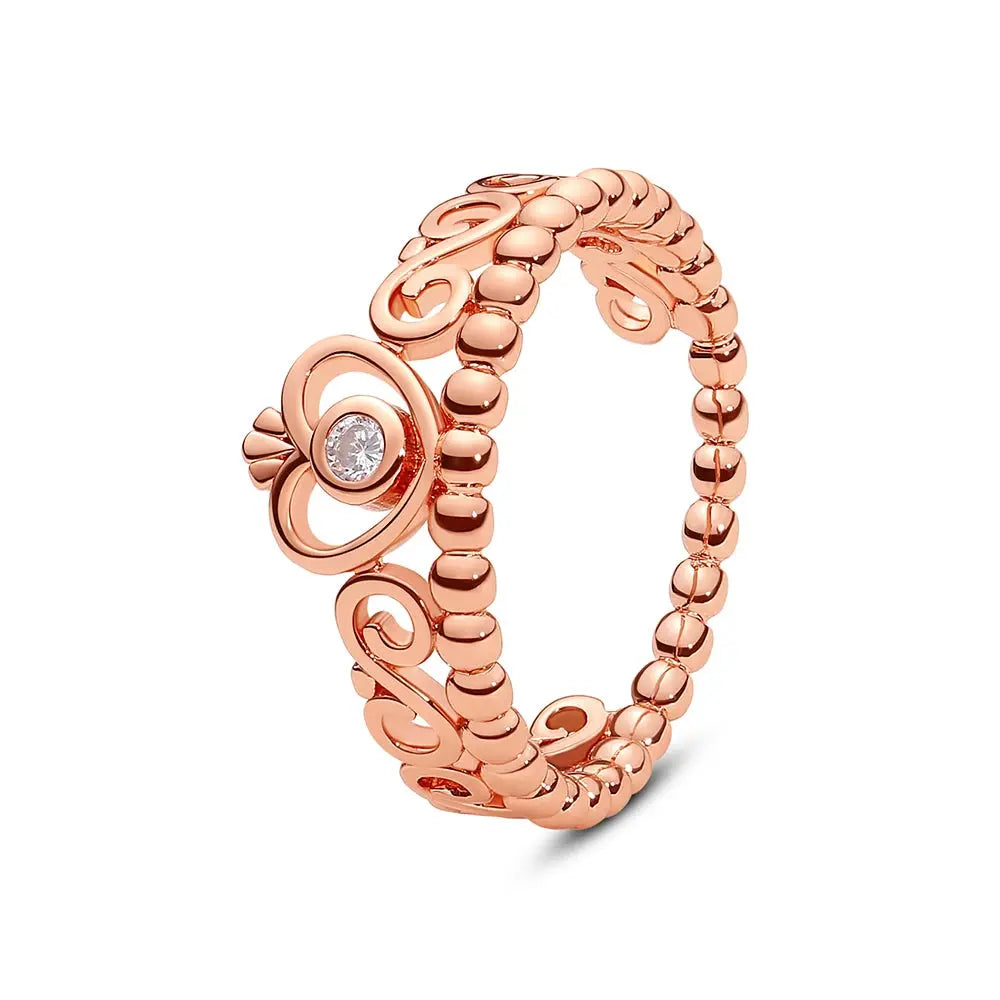 925 Sterling Silver Infinity Heart Ring – Rose Gold Crystal Engagement & Wedding Jewelry for Women NNOS