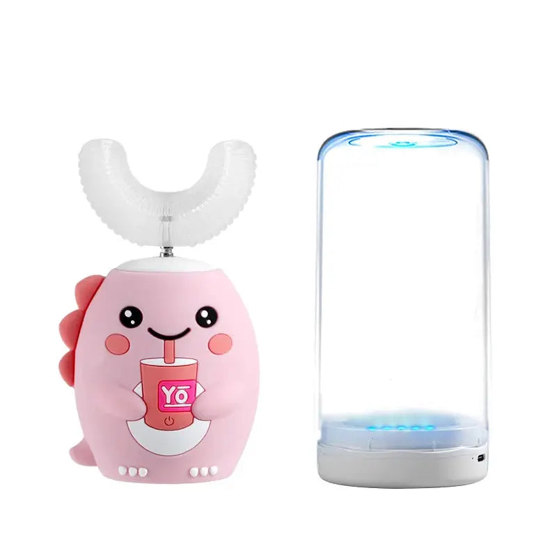 Children's Sonic Electric Toothbrush USB Rechargeable for Kids U-shaped 360Degrees Automatic Silicone Toothbrush Blue Light IPX7 NNOS