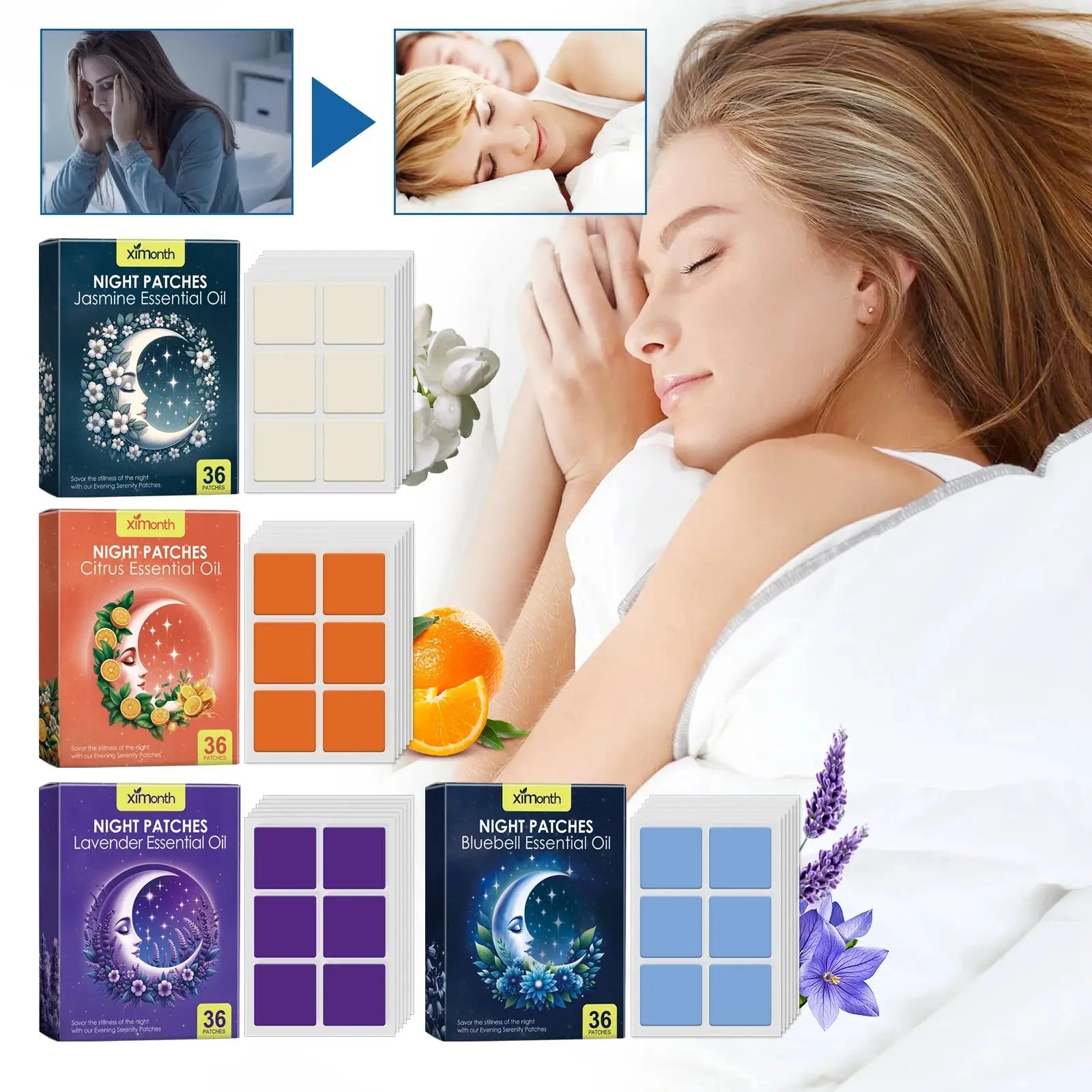 Lavender Sleep Patches – Natural Aid to Relieve Stress, Anxiety & Insomnia NNOS