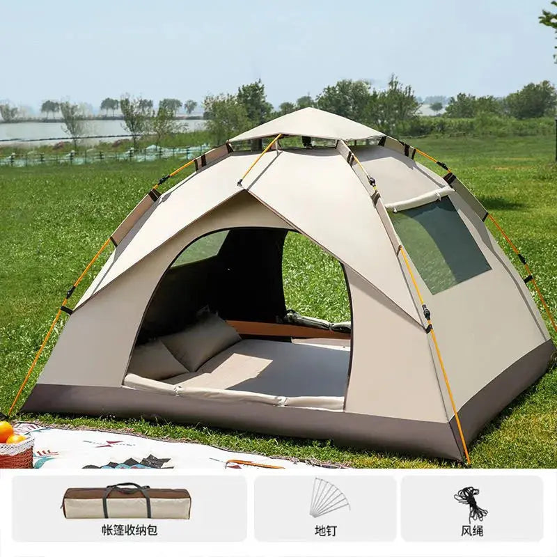 Pop up camping tent with waterproof tarp inflatable gazebo mesh sunshade awning shelter outdoor pole beach canopy  one-touch NNOS