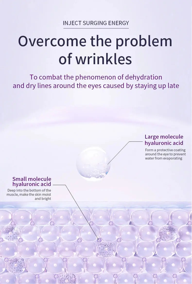 O'CHEAL Anti Wrinkle Anti Dark Circle Eye Cream Roller Massager Moisturizing Eye Bags Anti Aging Hyaluronic Acid Eye Skin Care NNOS