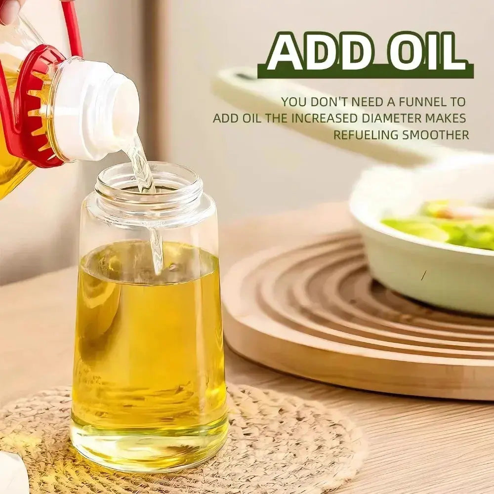 1-2PCS 2in1 Olive Oil Dispenser Bottle 500ml Plastic Oil Sprayer Cooking Oil Spray Tank BBQ Baking Picnic Kitchen Tools for Home NNOS