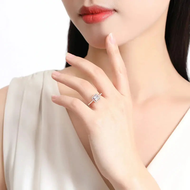 925 Sterling Silver Infinity Heart Ring – Rose Gold Crystal Engagement & Wedding Jewelry for Women NNOS