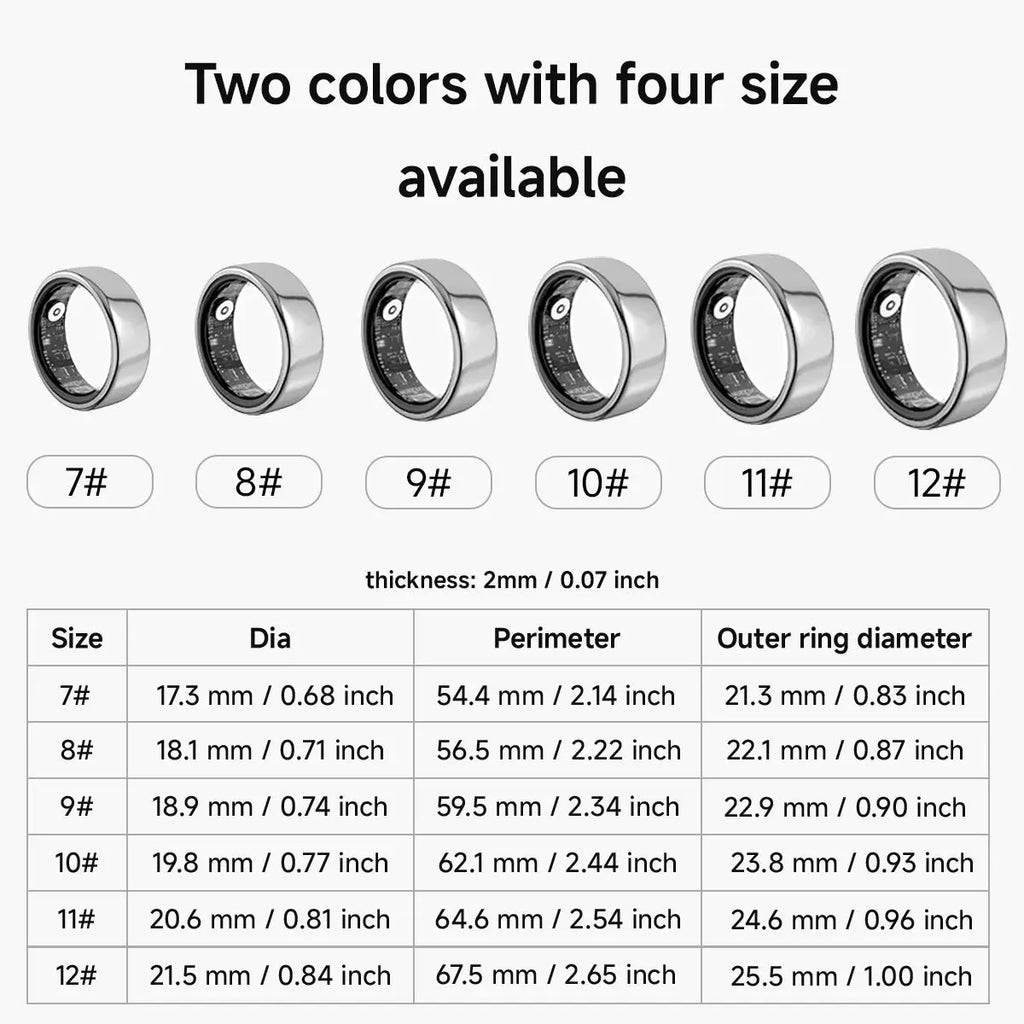 2025 New Smart Ring Blood Pressure Sleep Health Monitoring Multi-sport Modes smartring IP68 Waterproof Remote Care For Men Women NNOS