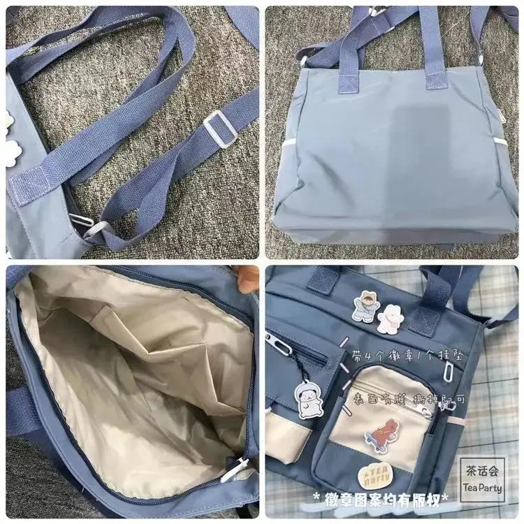 Waterproof Nylon Canvas Shoulder Bag – Stylish Japanese-Inspired Crossbody Satchel for Women, Girls & Students NNOS