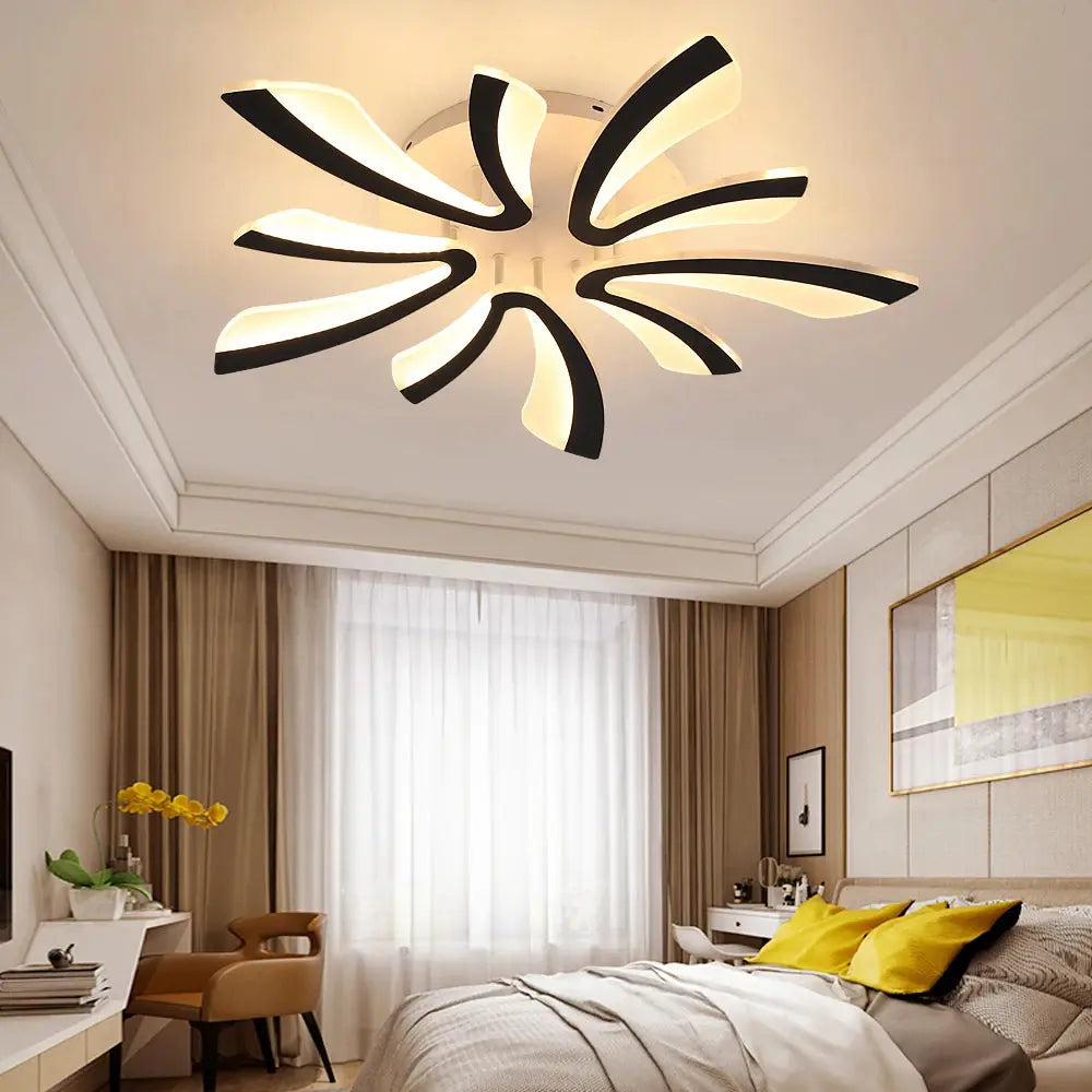 Modern Interior Acrylic Ceiling Lamp Pendant Lamp Living Room Bedroom Led Chandelier Home Decor Lighting Fixtures Dimming Lustre NNOS