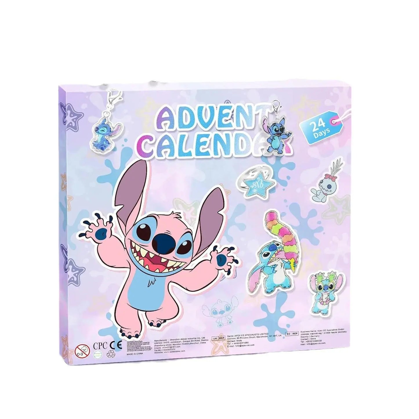 Stitch Christmas Advent Calendar Random Box 24 Days Xmas Countdown Diy Jewelry Bracelet Necklace Making Kit Gift Children Toys NNOS