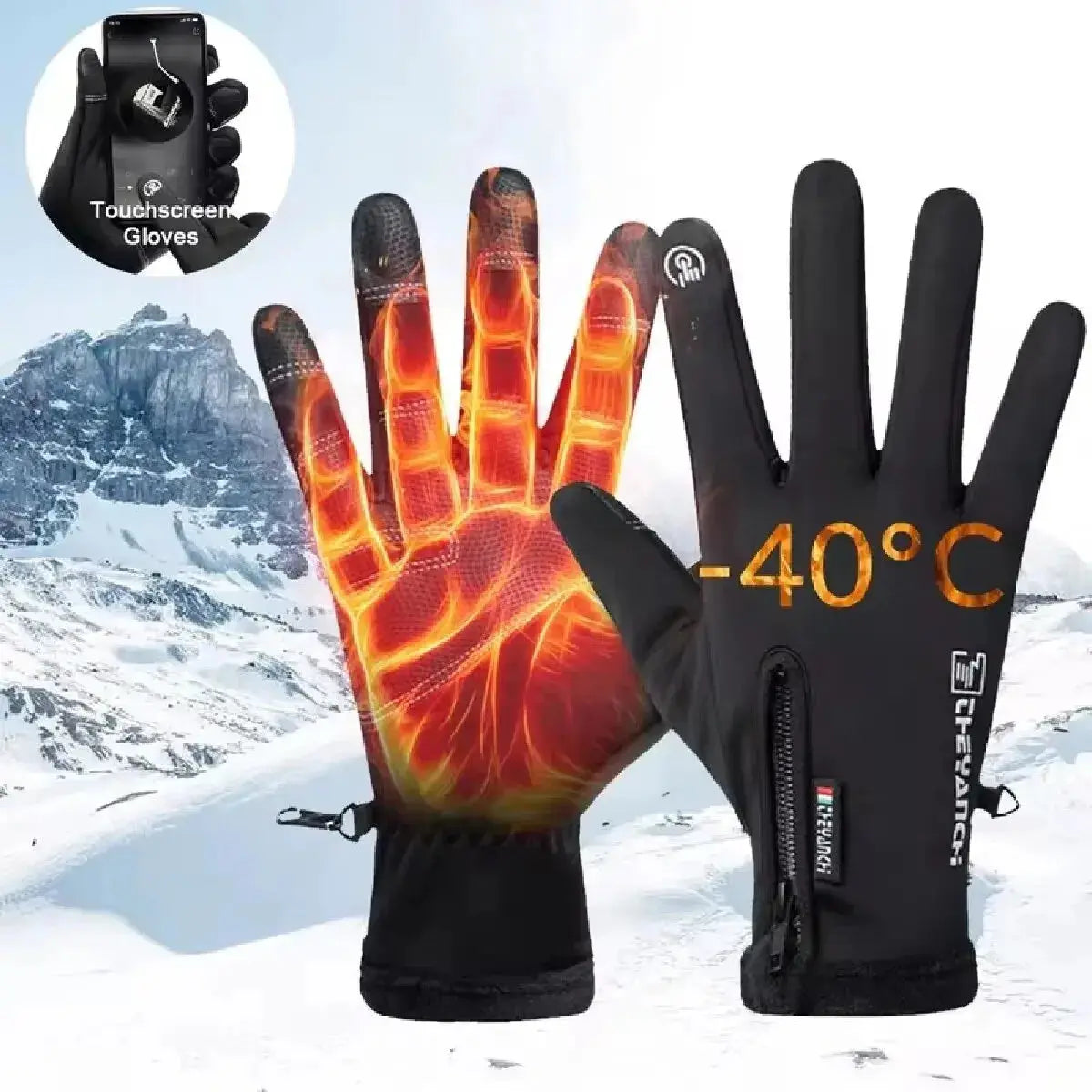 Waterproof Winter Gloves – Warm Thermal Touch Screen Ski & Running Gloves NNOS