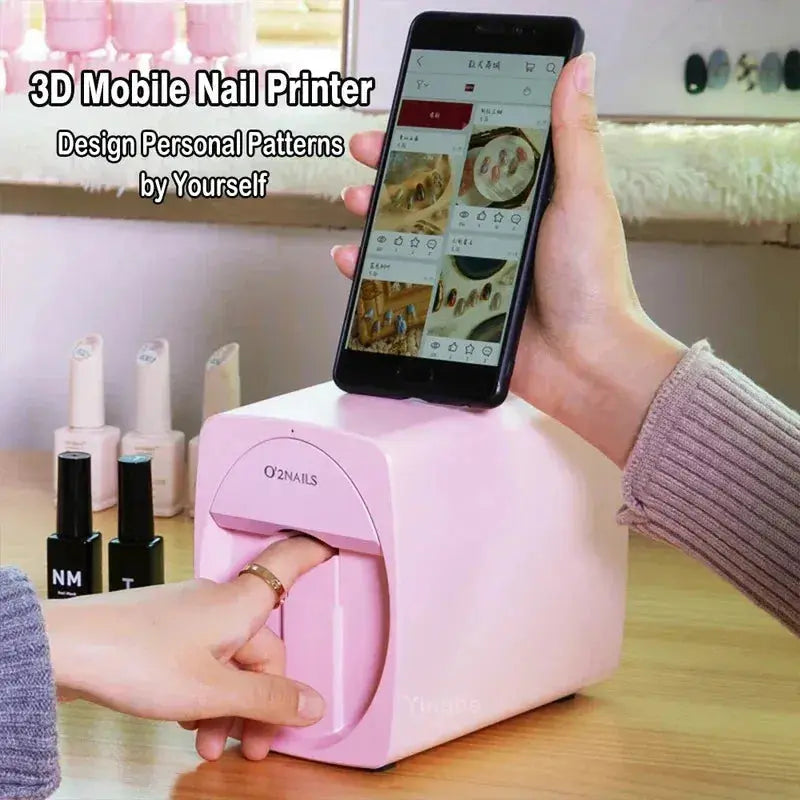 Smart Nail Printer Portable 3D Mobile Nail Painting Machine 2400 DPI Printing Resolution WiFi/DIY Support for Home Beauty Salon NNOS