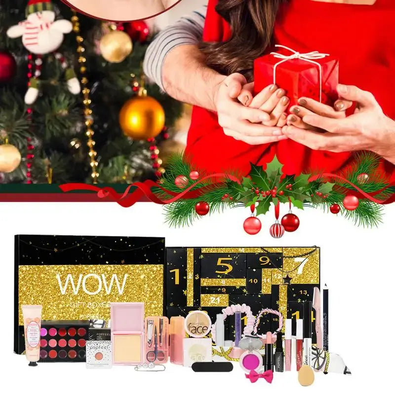 24 Days Beauty Advent Calendar Makeup Set 24pcs Christmas Countdown Calendar Make up Calendar Lipstick Eye Shadow Cosmetic NNOS