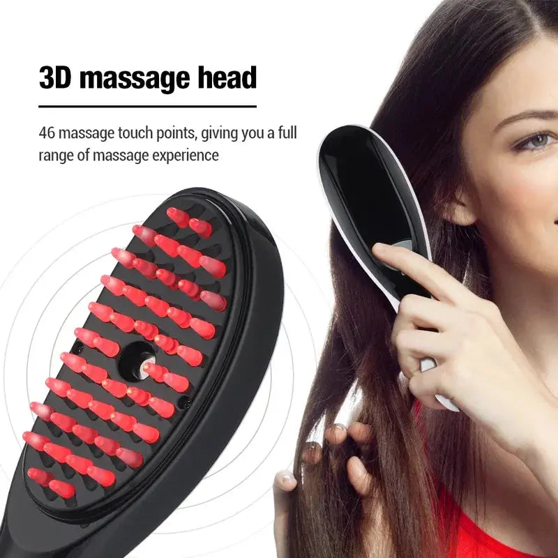 Electric Spray Massage Comb for Hair Growth Vibration Head Brush LED Anti-Hair Loss Scalp Liquid Medicine Atomizing Comb for Short, Eye-Catching Advertising NNOS