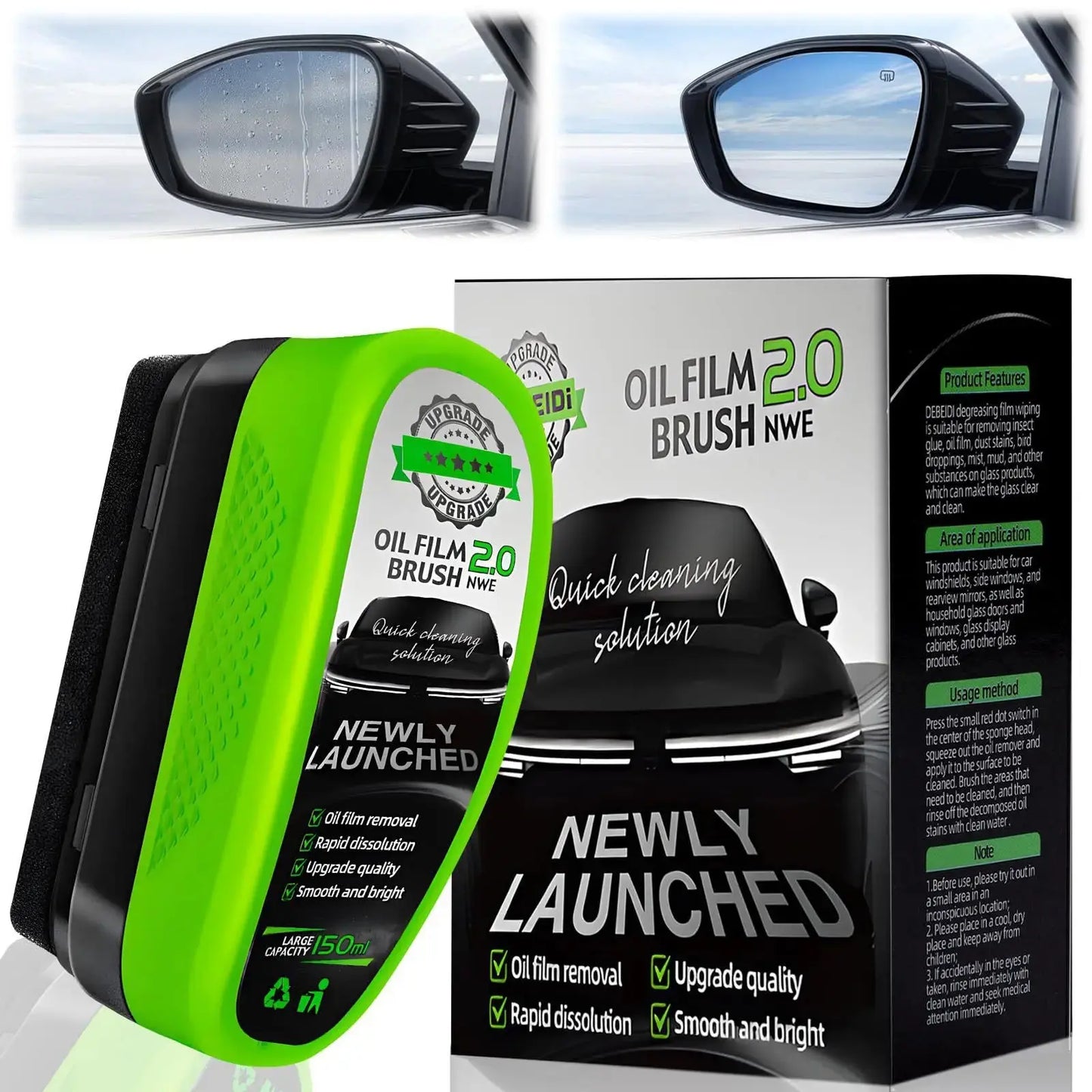 Car Glass Oil Film Cleaner – Anti-Rain, Clear Vision, 1,2,3 Set Universal Wipes NNOS