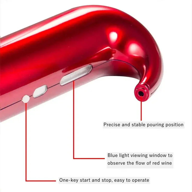 One-Touch Electric Wine Aerator & Dispenser – USB Rechargeable Instant Wine Pourer & Decanter NNOS