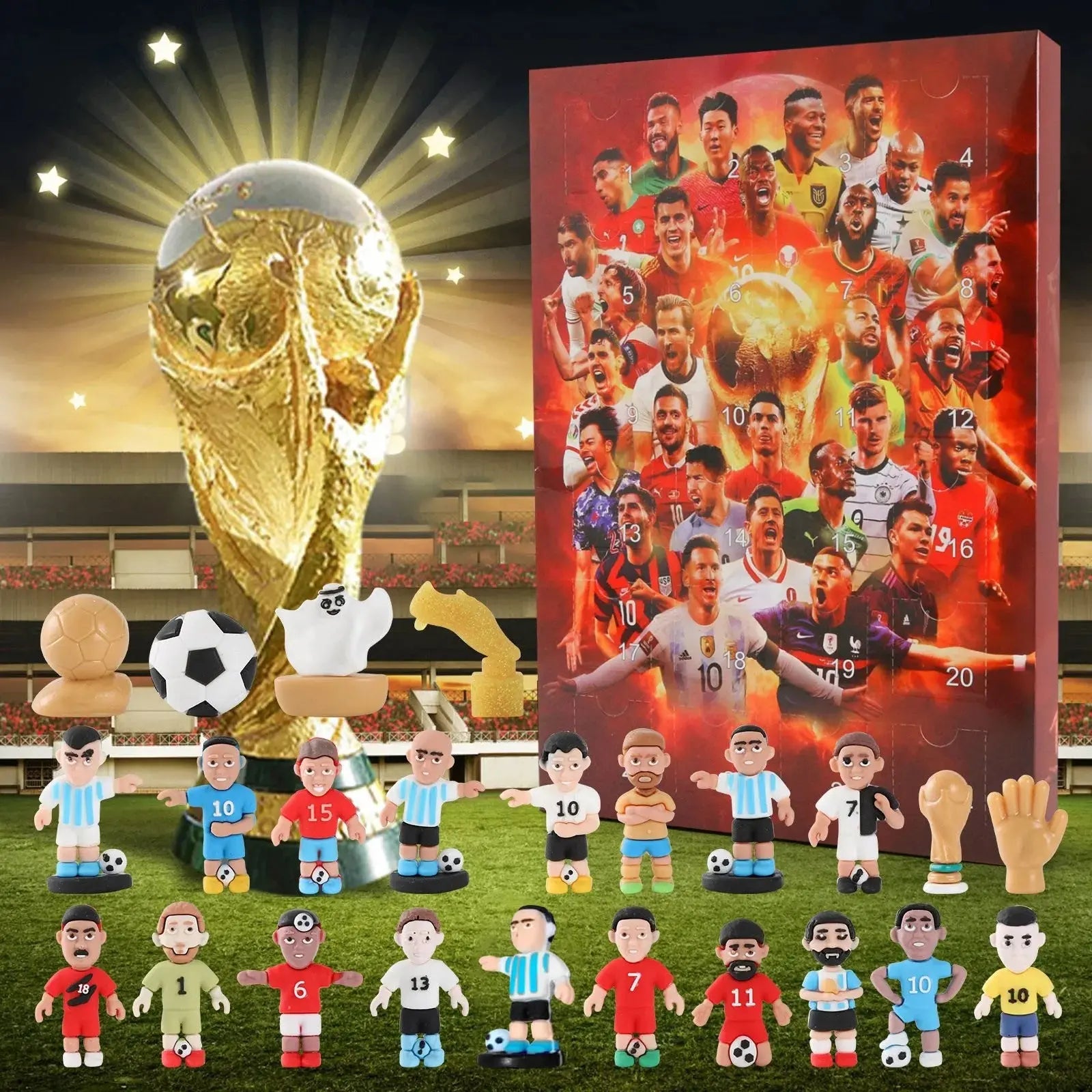 1/2/3PCS Soccer Advent Calendar Soccer Kit 24 Days Building Advent Calendars Soccer Party Favors Sports Christmas Gift Supplies NNOS