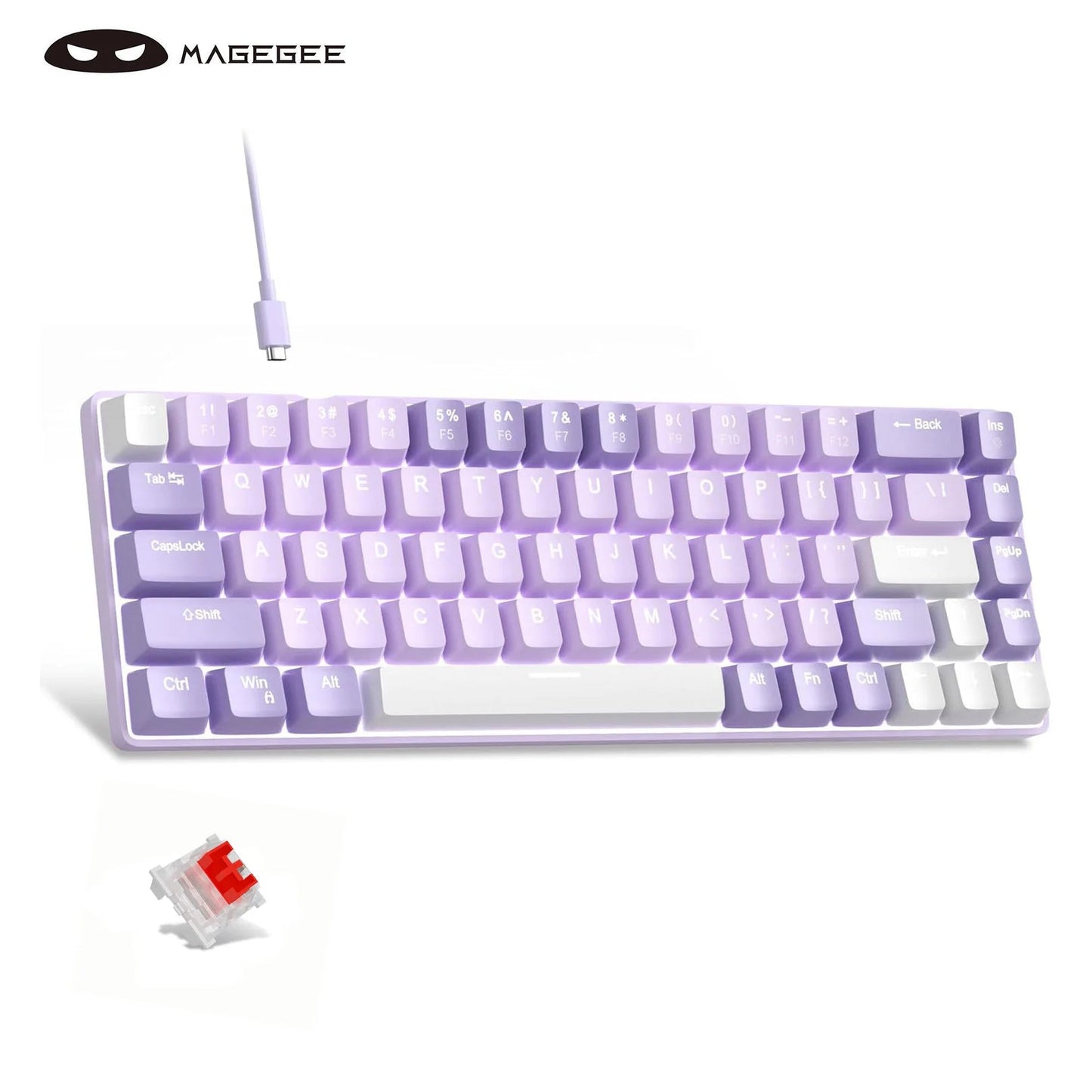 MageGee Portable 60% Mechanical Gaming Keyboard, MK-Box LED Backlit Compact 68 Keys Mini Wired Office Keyboard with Red Switch f NNOS