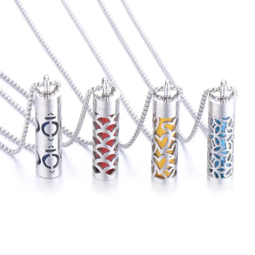 Aromatherapy Jewelry Pendant Flowers Pattern Hollow Out Perfume Lockets Essential Oil Diffuser Necklace product image