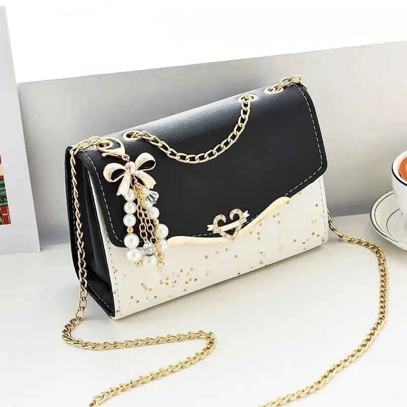 Glam Chic Mini Crossbody Bag – Sparkling Sequin Square Design with Tassel Charm, Stylish PU Shoulder Purse for Women & Girls NNOS