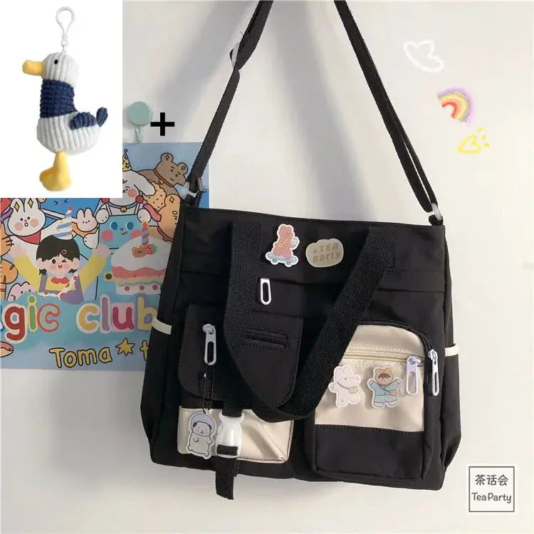 Waterproof Nylon Canvas Shoulder Bag – Stylish Japanese-Inspired Crossbody Satchel for Women, Girls & Students NNOS