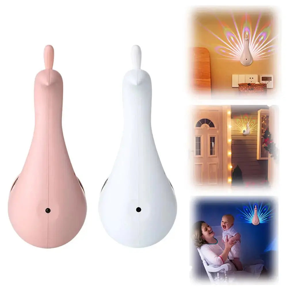 Peacock Projector Lamp Remote Control Night Light Bedside Colorful Atmosphere Light Creative Wall-mounted 9 modes NNOS
