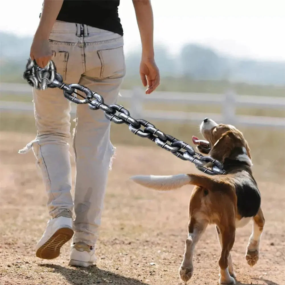 "Unbreakable Iron Chain Leash: Because Your Dog Deserves to Be a Tiny Tank!"