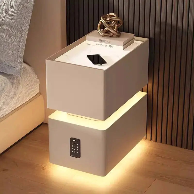 Smart Bedside Table – Modern Nightstand with Wireless Charging & LED Features NNOS