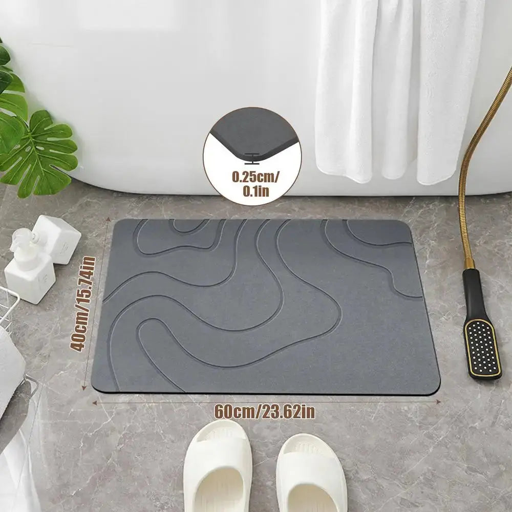Quick-Dry Diatomite Bath Mat - Soft, Absorbent Shower Rug for Home Use NNOS