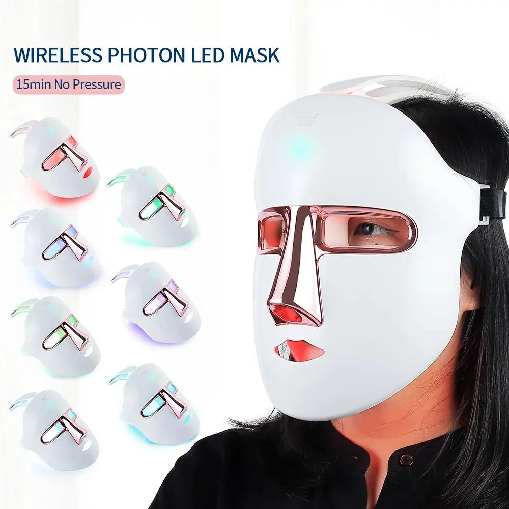 LED Beauty Mask 7 Colors – Anti-Aging Red Light Skin Care Therapy NNOS