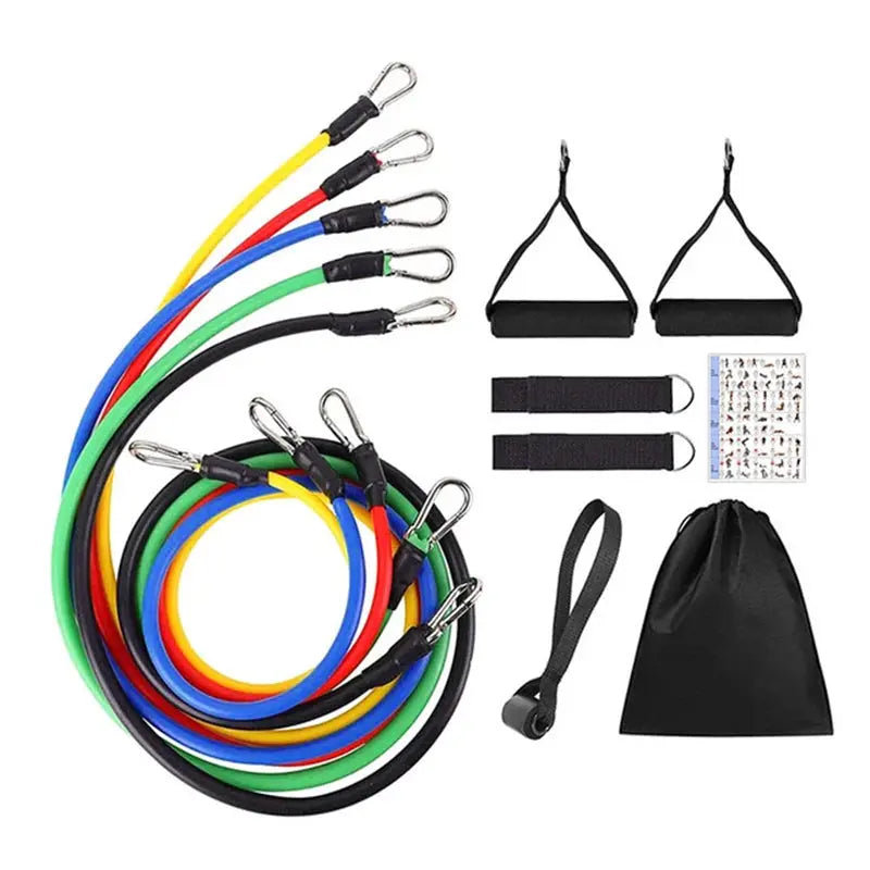 11pcs/Set Pull Rope, Resistance Bands, Portable Fitness Equipment, Ankle Strap, Chest Expander, Elastic Exercise Band NNOS