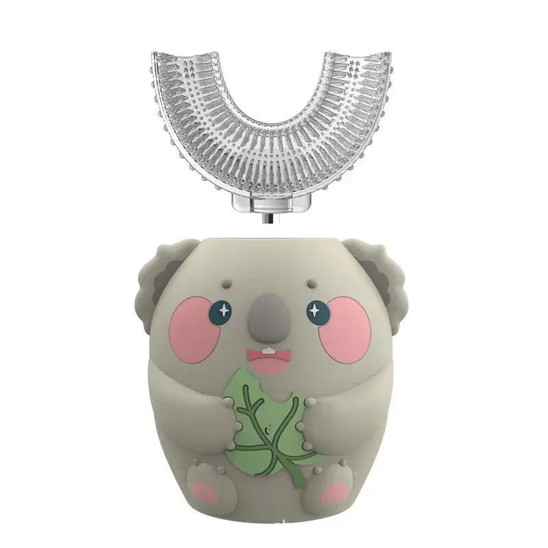 Children's Sonic Electric Toothbrush USB Rechargeable for Kids U-shaped 360Degrees Automatic Silicone Toothbrush Blue Light IPX7 NNOS