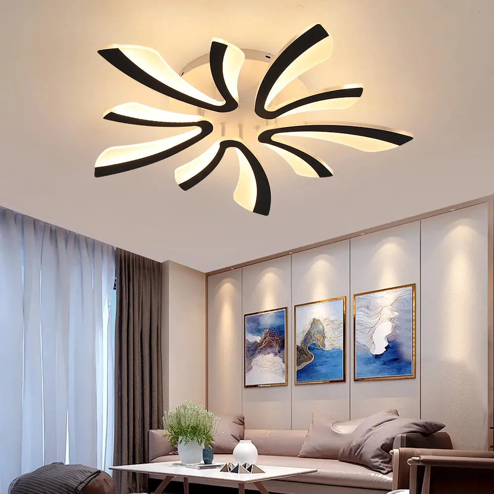 Modern Interior Acrylic Ceiling Lamp Pendant Lamp Living Room Bedroom Led Chandelier Home Decor Lighting Fixtures Dimming Lustre NNOS