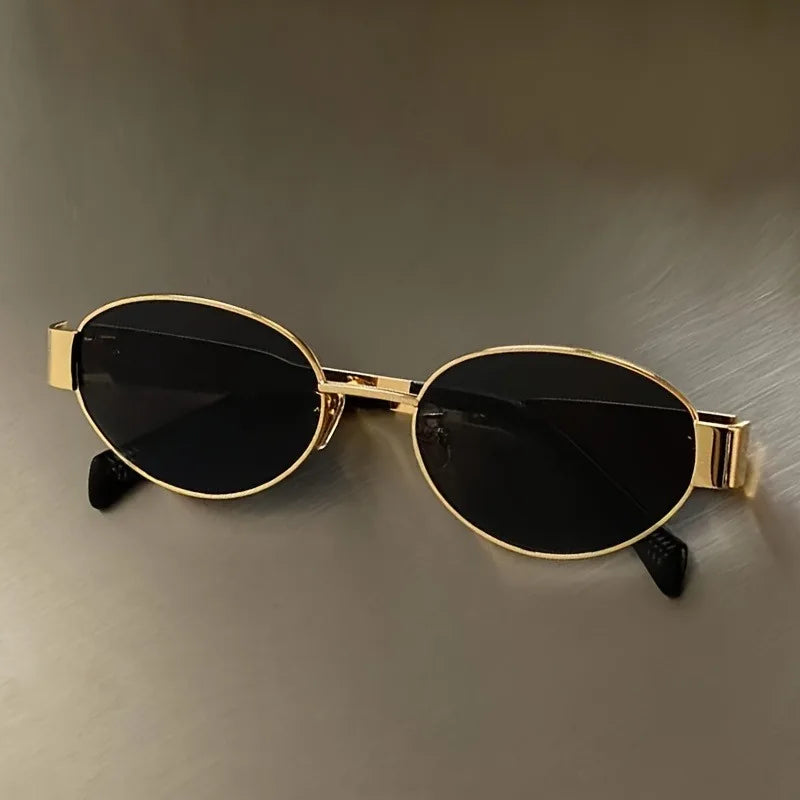 Retro Steampunk Oval Sunglasses Women – Vintage Metal Frame UV400 Sun Protection Eyewear NNOS