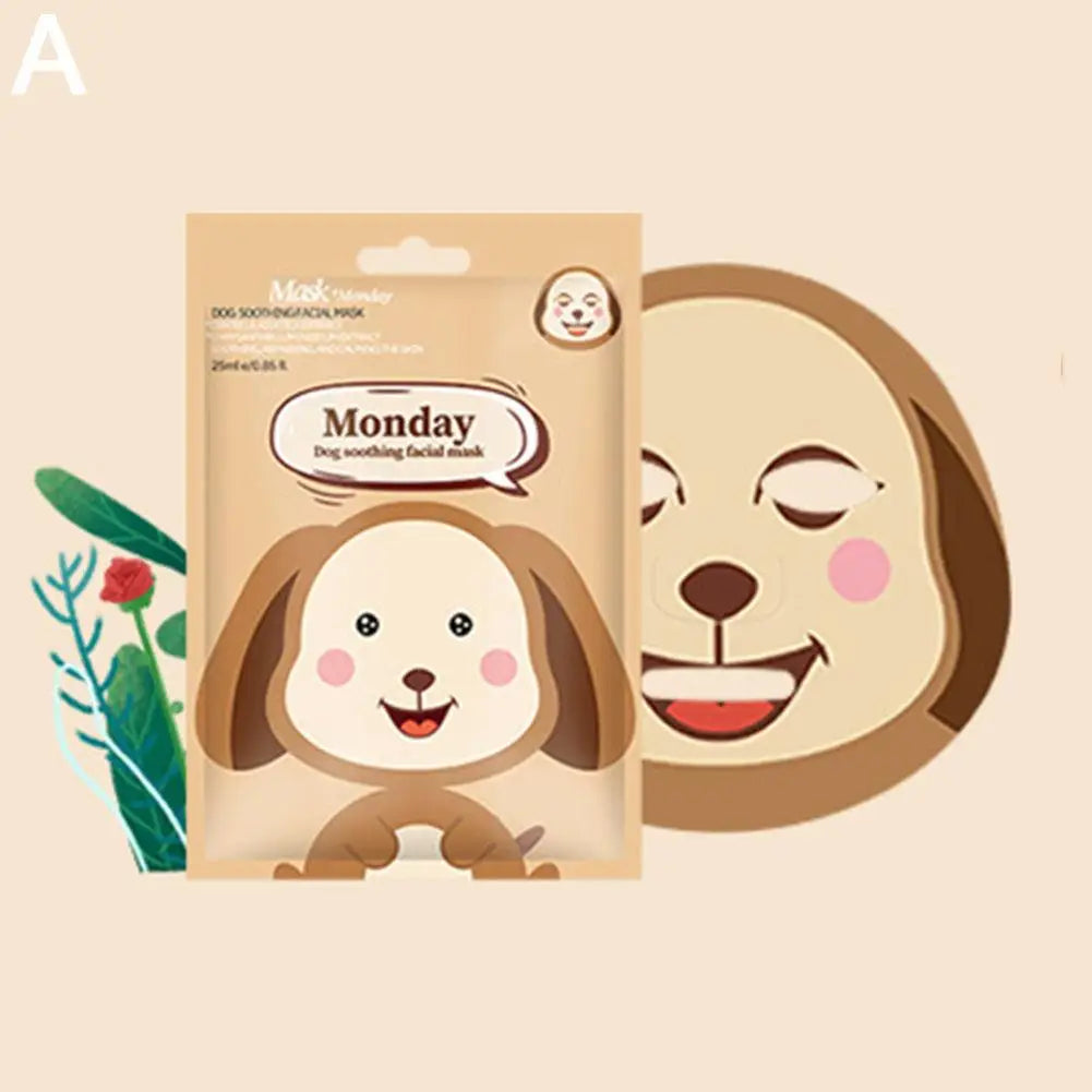 1/7pcs Cartoon Facial Mask Deep Hydrating Sheet Mask Moisturizing Tender Skin Mask Dog Panda Pig Animal Pattern Skin Care NNOS