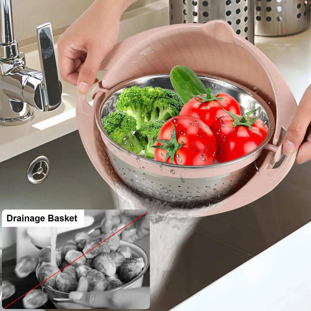 Rice Sieve Plastic Colander Kitchen Drain Basket Vegetables Fruits Washing Storage Basket Food Strainers Bowl Kitchen Tools NNOS