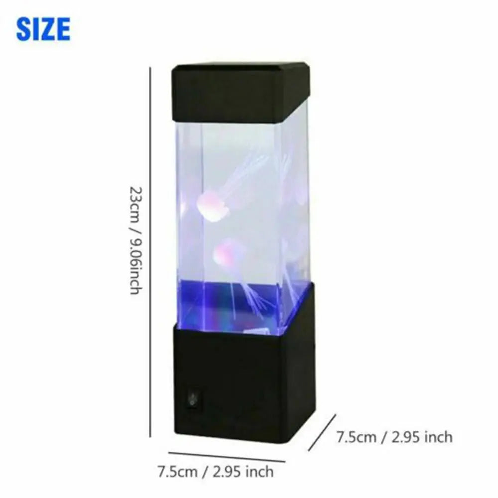 LED Jellyfish Tank Night Light Color Changing Table Lamp Aquarium Electric Mood Lava Lamp Ideal Children's Gift Home Room Decor NNOS