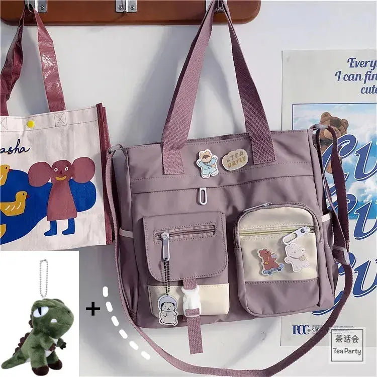 Waterproof Nylon Canvas Shoulder Bag – Stylish Japanese-Inspired Crossbody Satchel for Women, Girls & Students NNOS