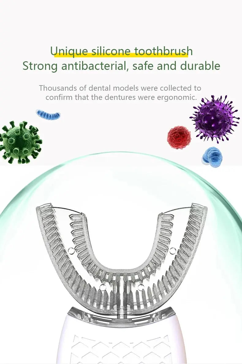 U-Shaped Electric Toothbrush 360° Cleaning Silicone Brush USB Rechargeable NNOS