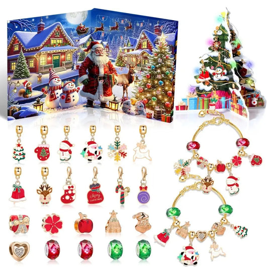 1 Set of Cute Christmas Countdown DIY Bracelet Set ， Christmas New Year Birthday Party Wedding Spring Festival Gifts Gift Filler NNOS