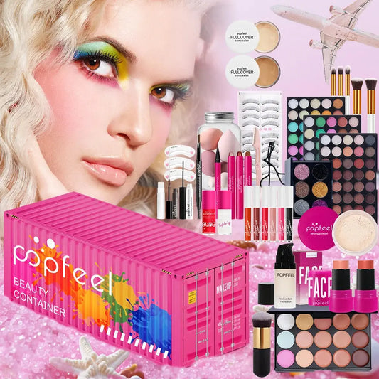 POPFEEL Holiday makeup set container gift box-Perfect for Birthday Parties and Holidays | Ideal Makeup Kit for Girls and Women。 NNOS