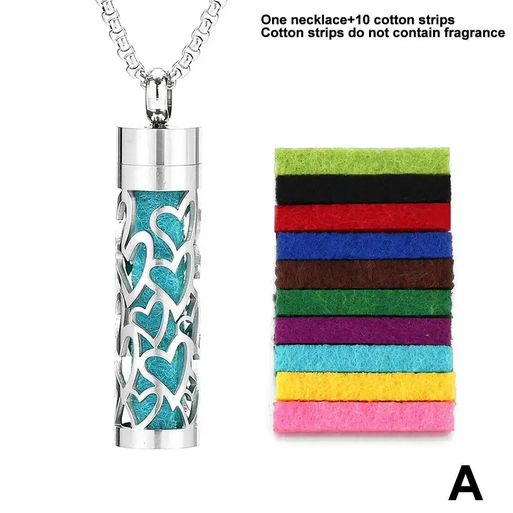 Aromatherapy Jewelry Pendant Flowers Pattern Hollow Out Perfume Lockets Essential Oil Diffuser Necklace NNOS